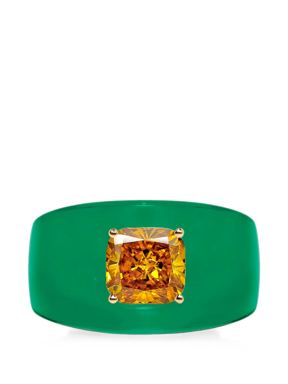 SOLO for diamonds diamond-embellished chunky ring - Verde