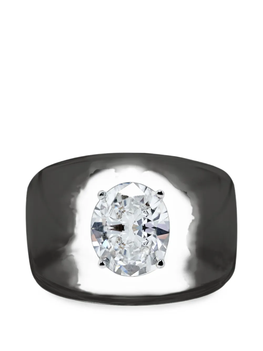 SOLO for diamonds diamond-embellished ring - Silber
