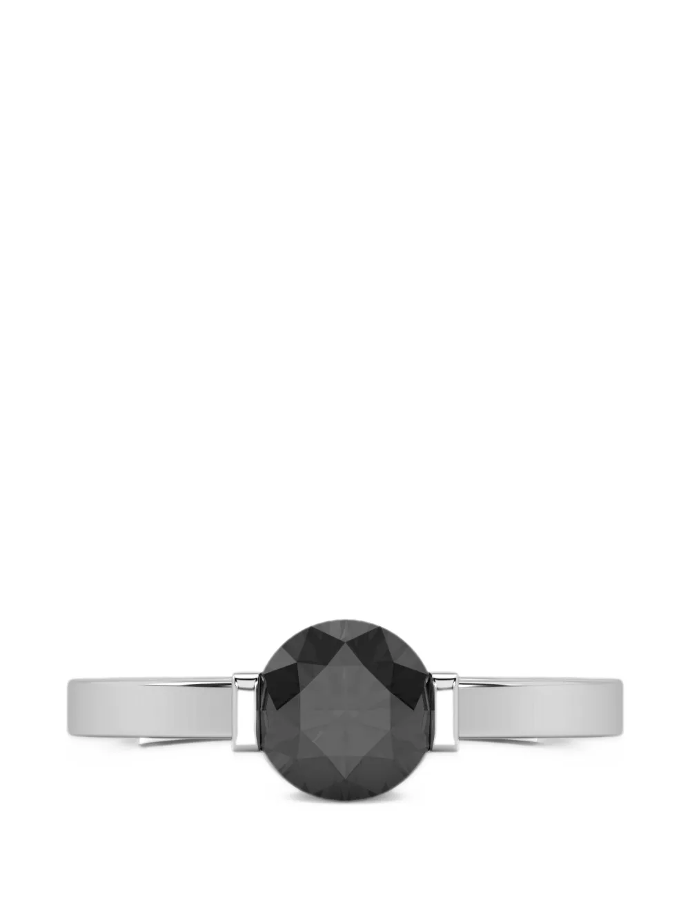 SOLO for diamonds x Yulia Kusher round-cut diamond-embellished ring - Argento