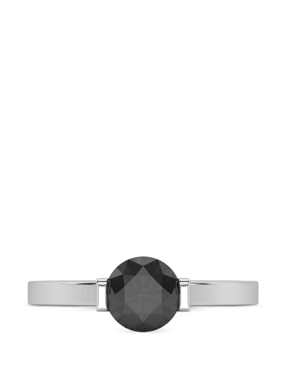 SOLO for diamonds x Yulia Kusher round-cut diamond-embellished ring - Argento
