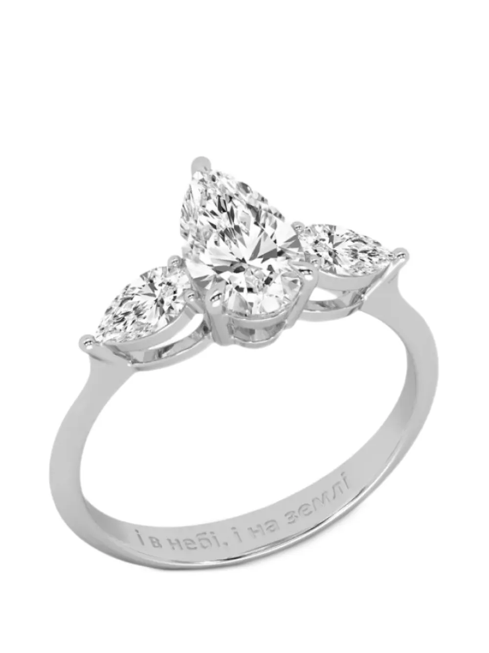 SOLO for diamonds x Karaya pear-cut diamond-embellished ring - Argento