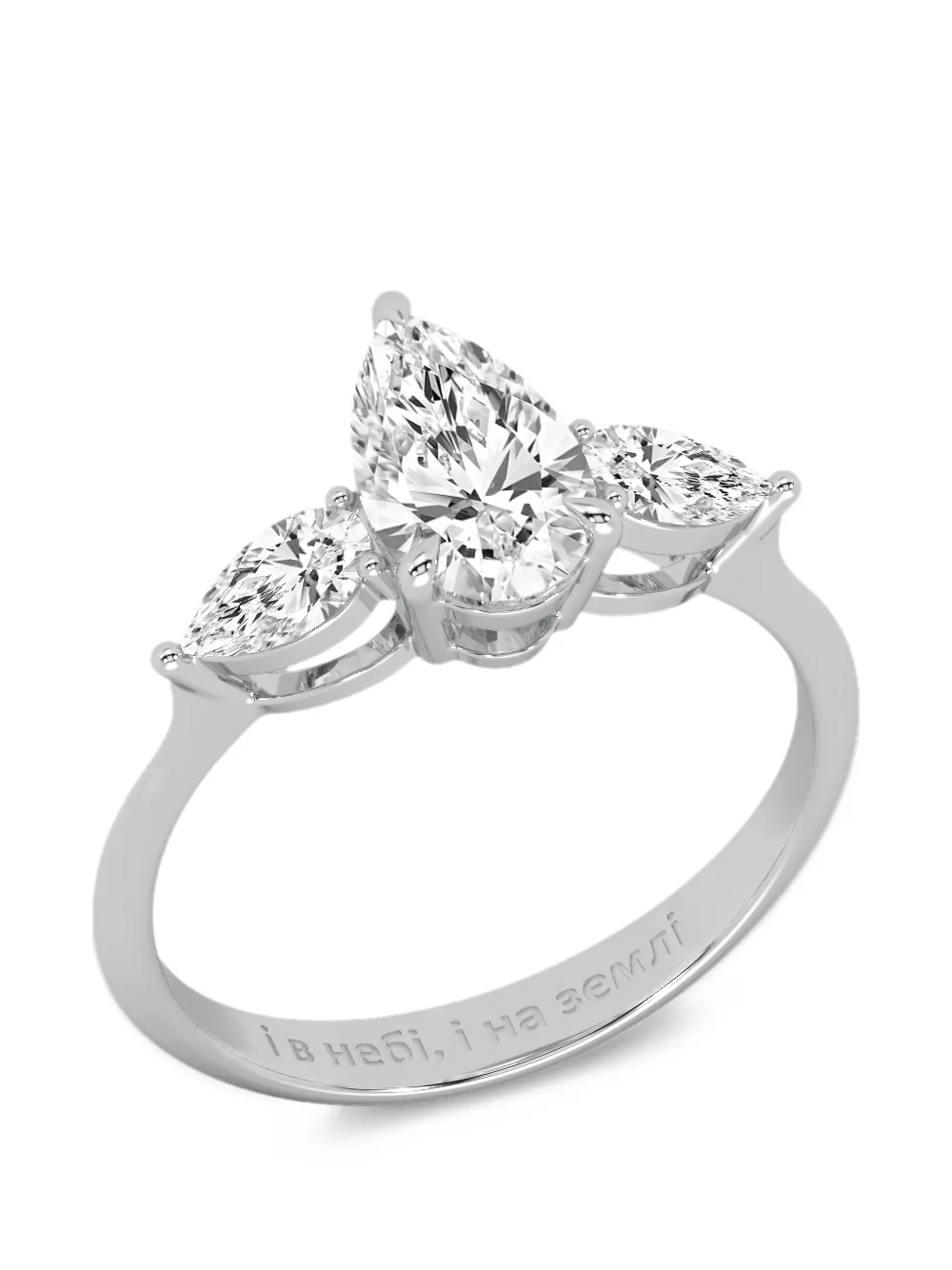 SOLO for diamonds x Karaya pear-cut diamond-embellished ring - Argento