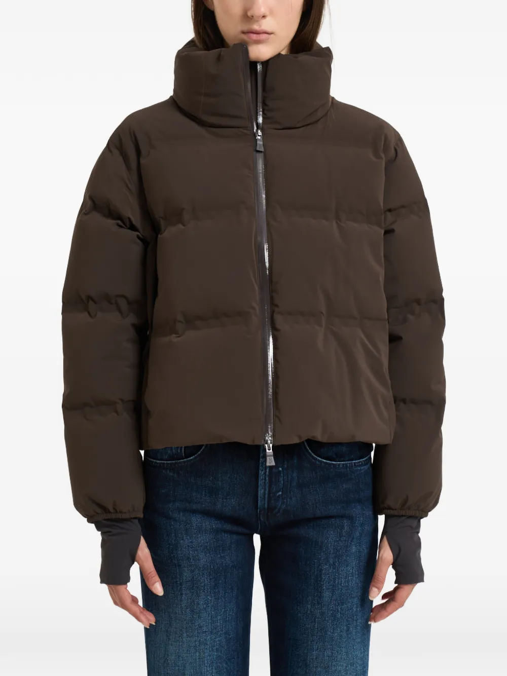 Herno Gesteppte Jacke mit Stehkragen - Braun