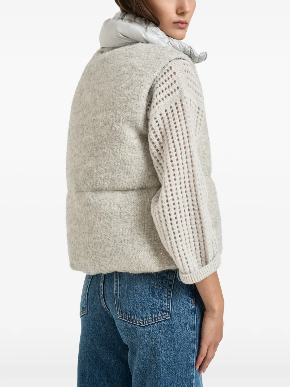 Herno Gilet met pailletten Grijs