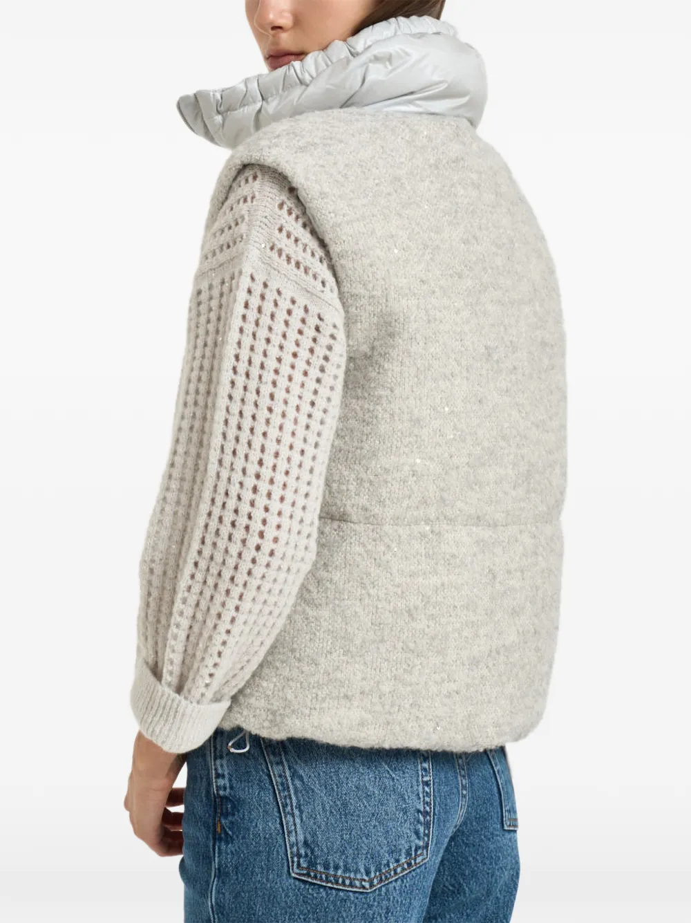 Herno Gilet met pailletten Grijs