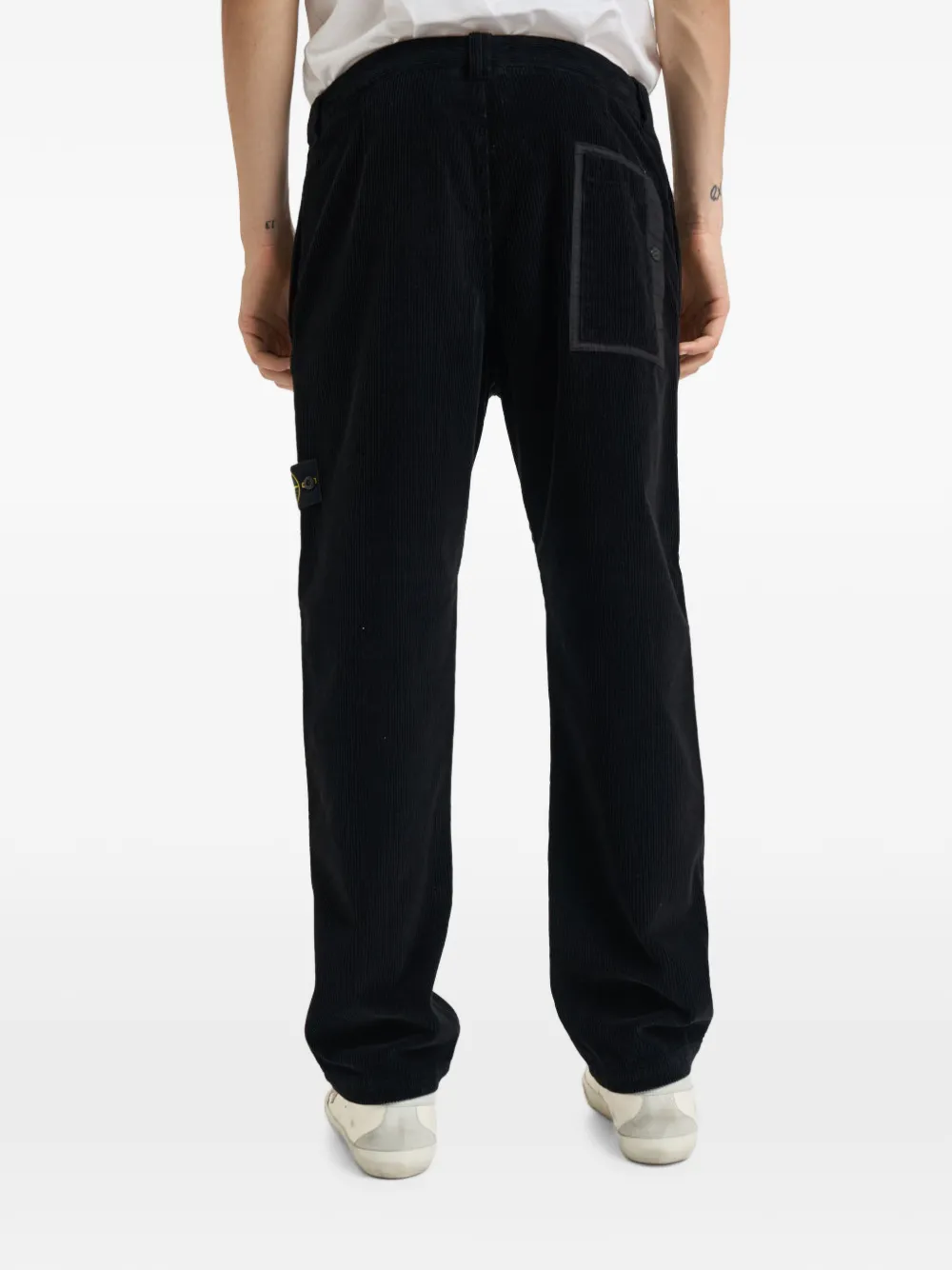 Stone Island Ribfluwelen broek van biologisch katoen Zwart