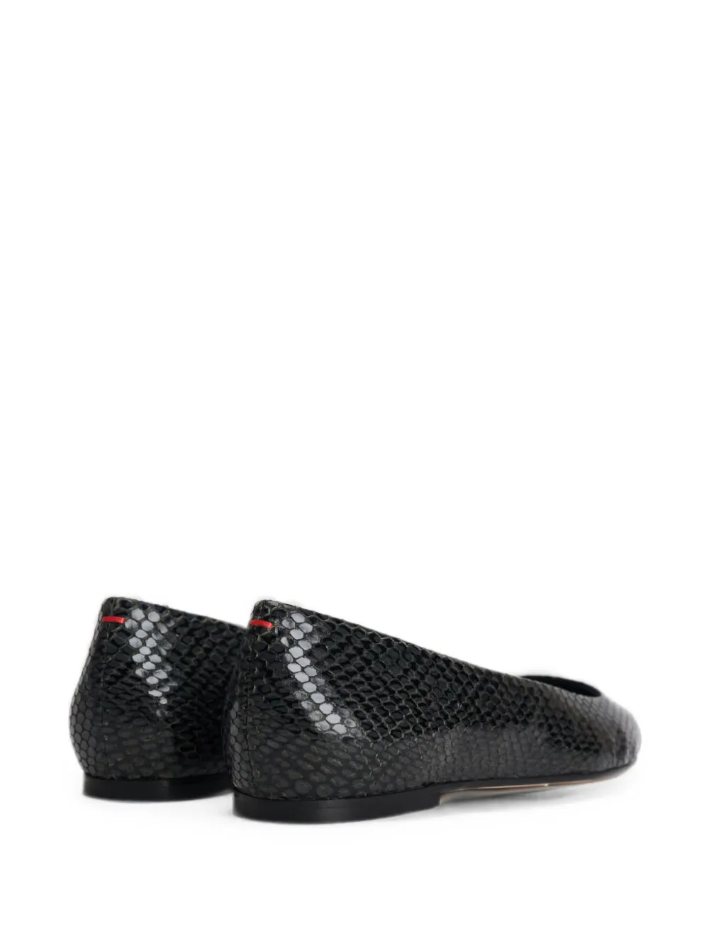 Aeyde Cassy Mini snakeskin-effect ballet flats Zwart