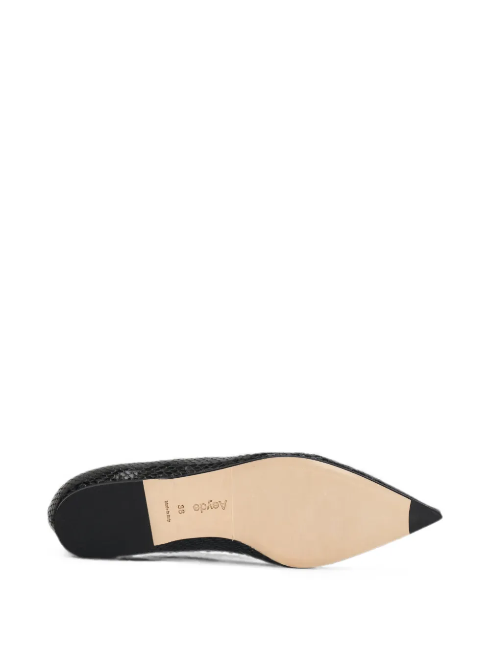 Aeyde Cassy Mini snakeskin-effect ballet flats Zwart