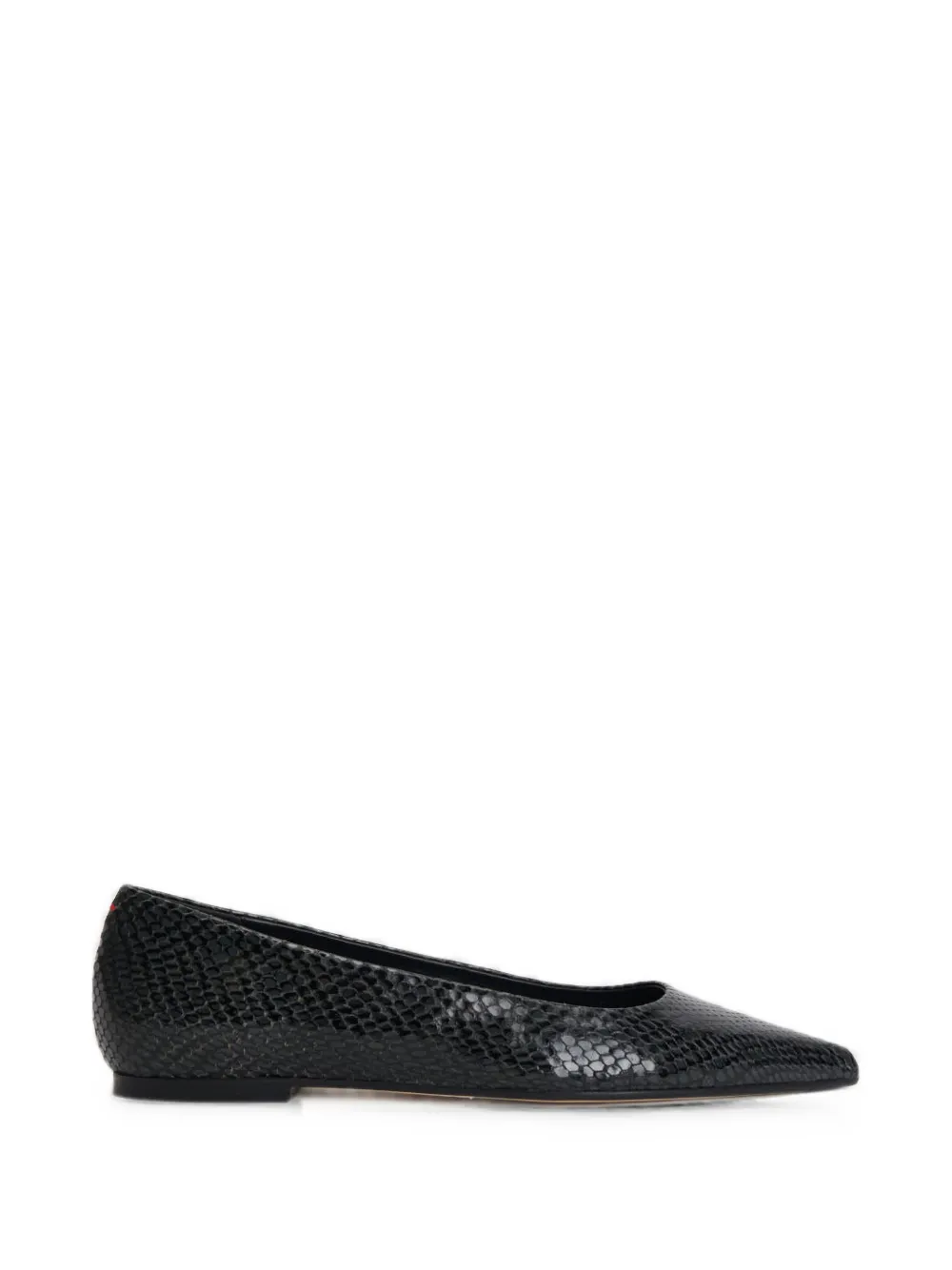Aeyde Cassy Mini snakeskin-effect ballet flats - Nero