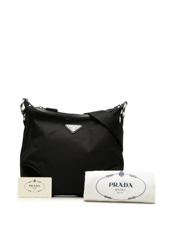 Prada Pre-Owned 2013-2026 Leather Trimmed Tessuto Zip Top