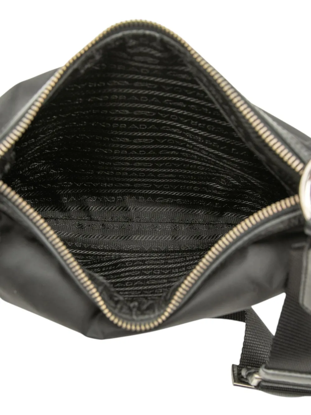 Prada Pre-Owned 2013-2026 Leather Trimmed Tessuto Zip Top