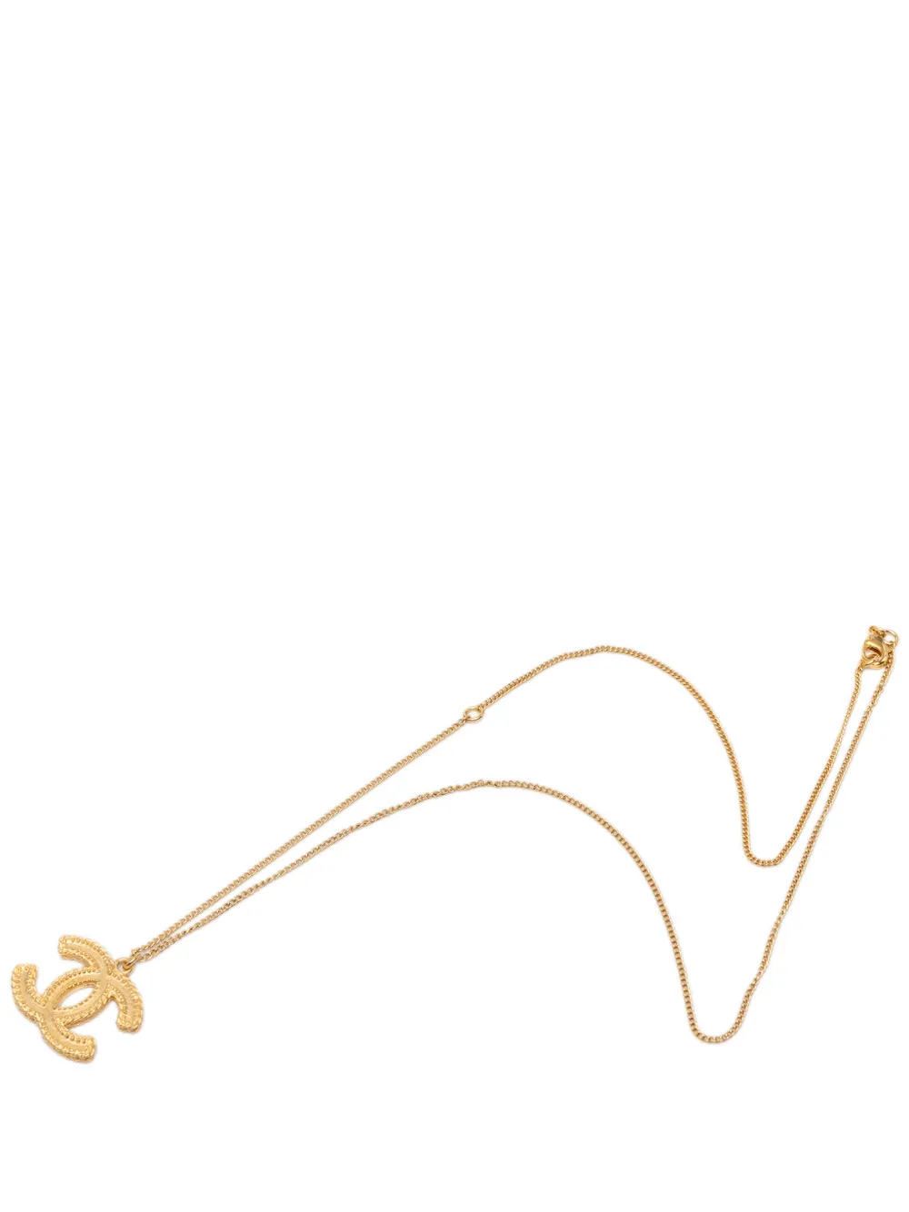CHANEL Pre-Owned 2014 CC Gold Plated Pendant Necklace costume necklace