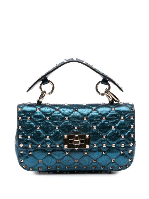 Valentino Garavani Pre-Owned 2000-2017 Small Metallic Lambskin Rockstud Spike satchel