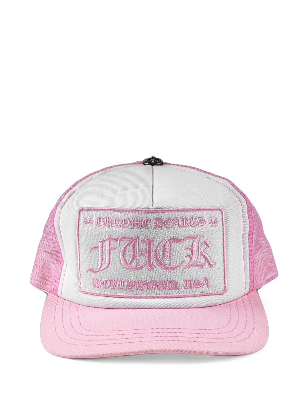 Chrome Hearts Hollywood mesh-panel trucker hat - Rosa