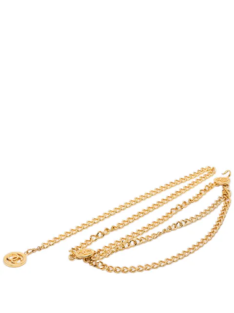 CHANEL Pre-Owned 1984 vergoldeter CC Medallion Triple Kettengürtel