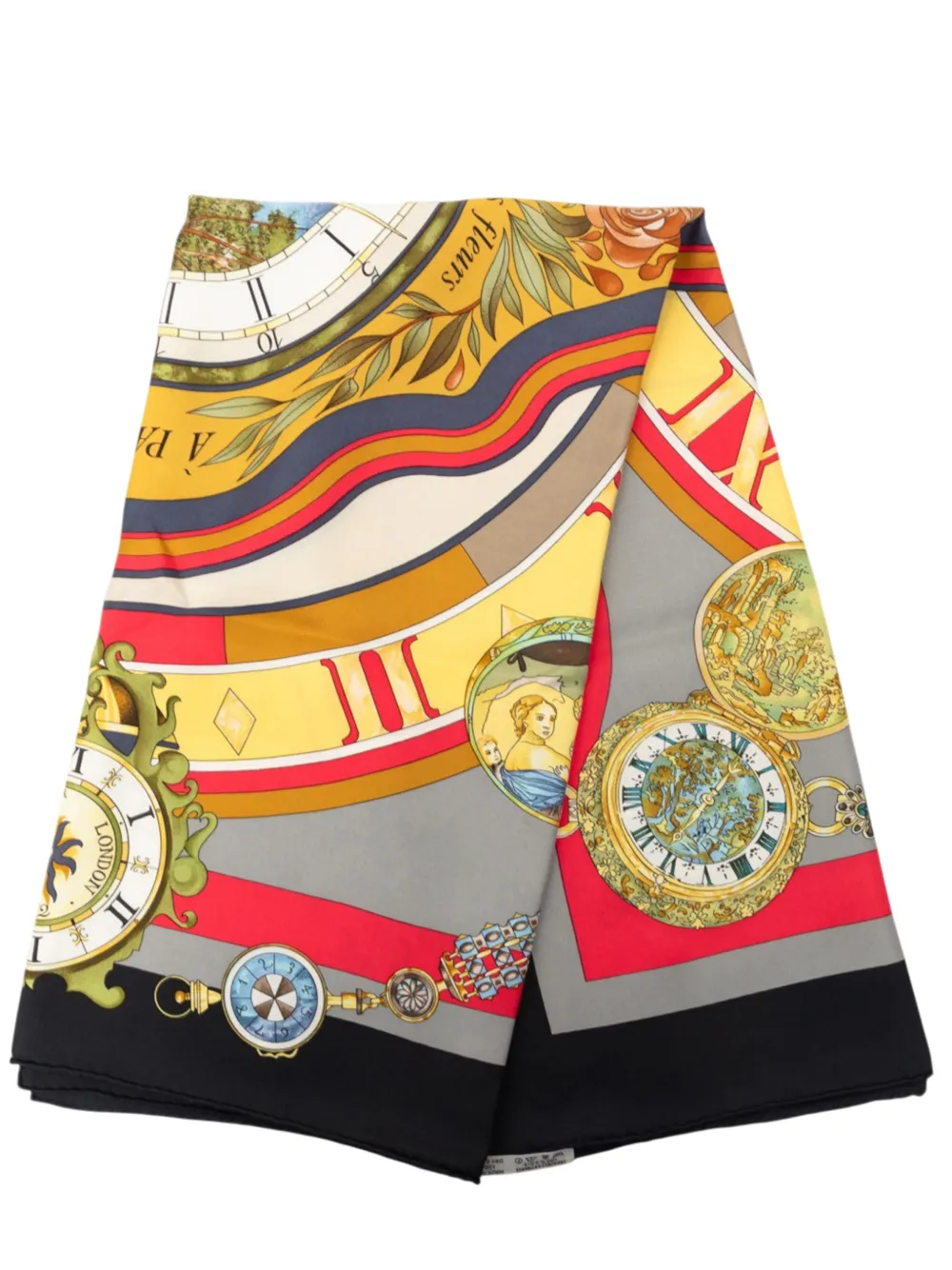 Hermès Pre-Owned 20th Century Parmi Les Fleurs Je Compte Les Heures Silk Scarf 90 scarves - Grau