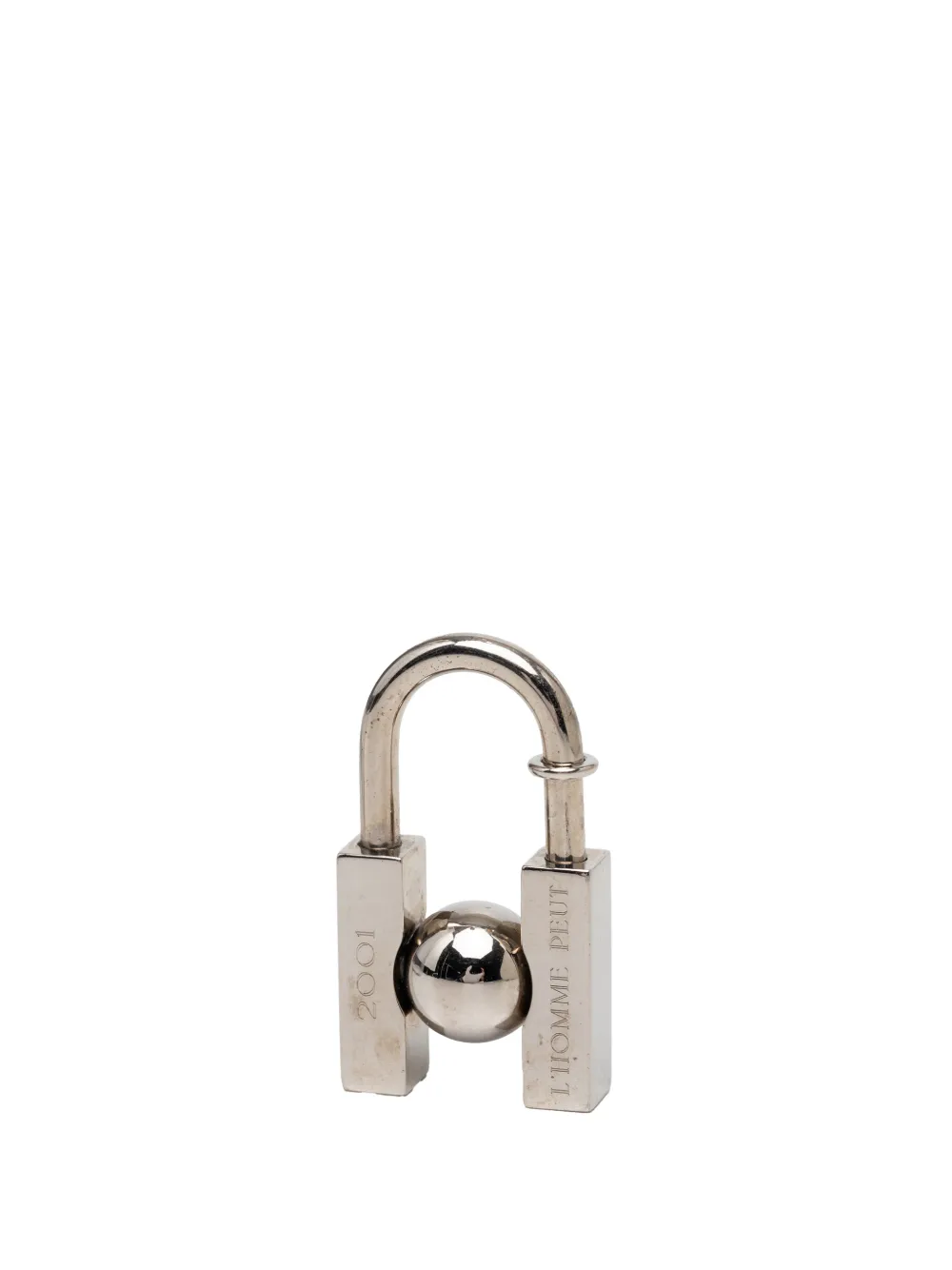 Hermès Pre-Owned 2001 Palladium Plated L Homme Peut Embellir La Terre Cadena Charm - Silber
