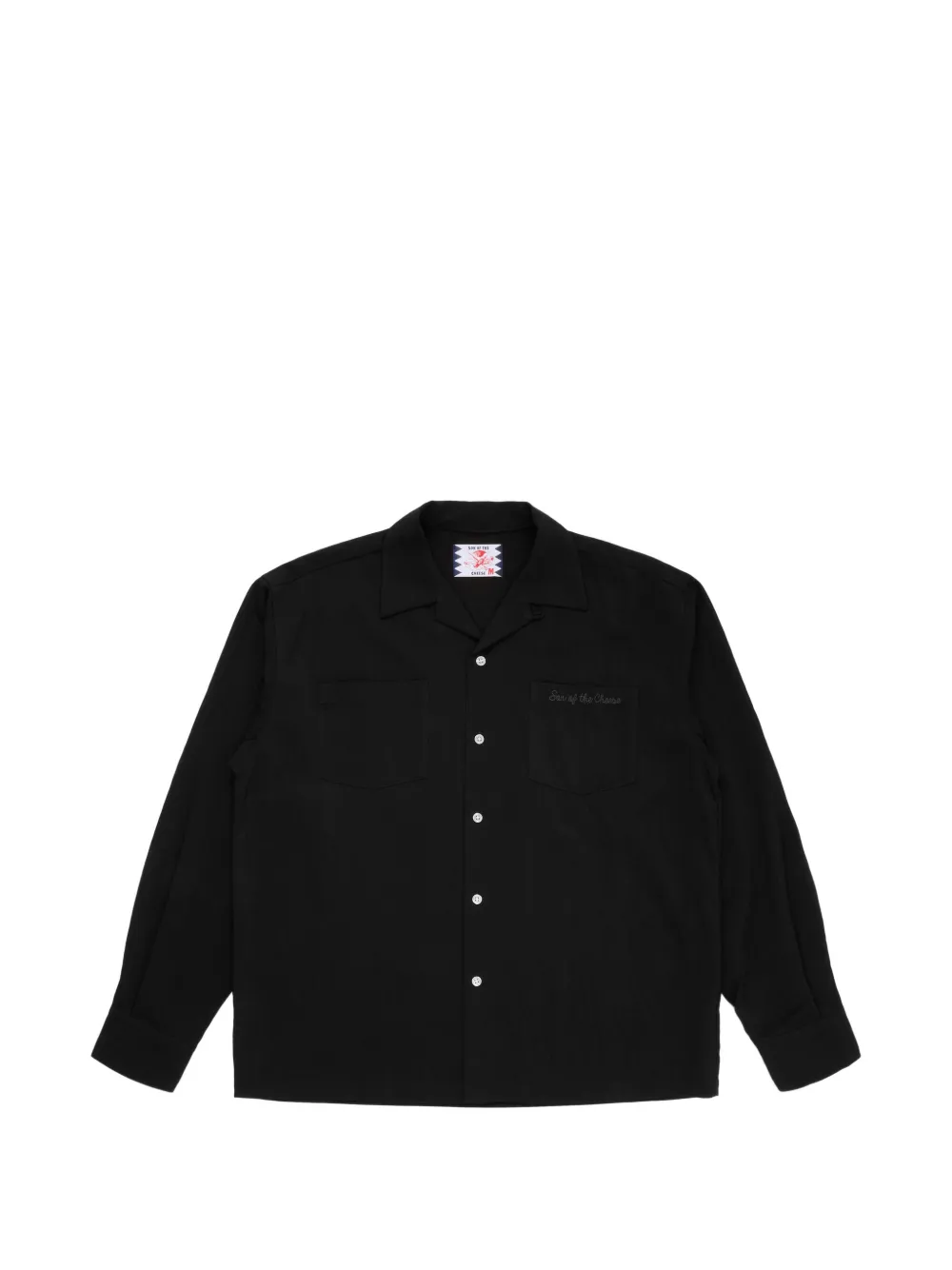 SON OF THE CHEESE open-collar long-sleeve shirt - Schwarz