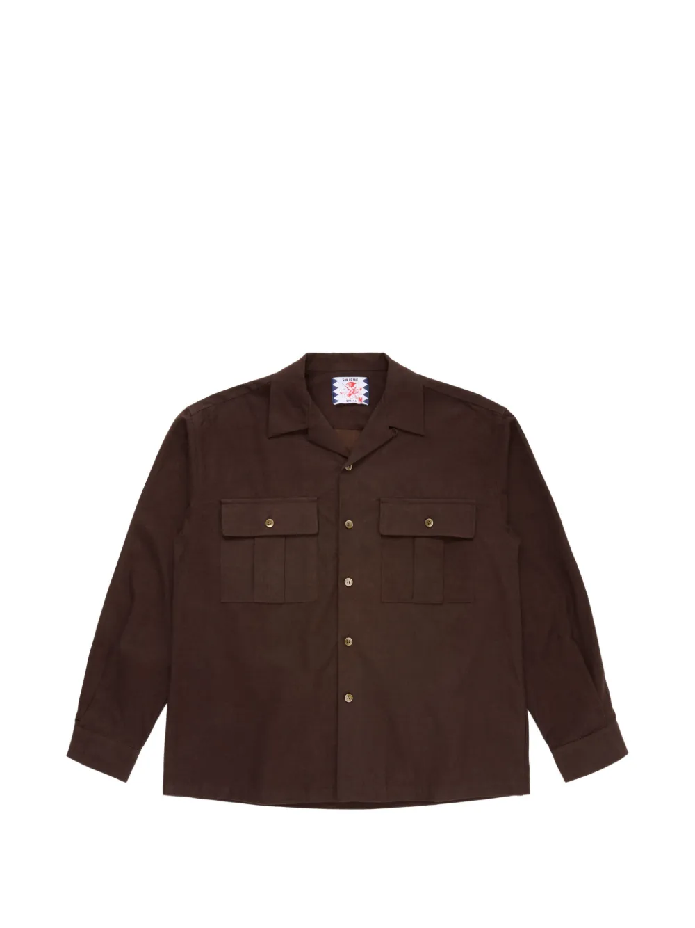 SON OF THE CHEESE Soft flap-pocket camp-collar shirt - Braun