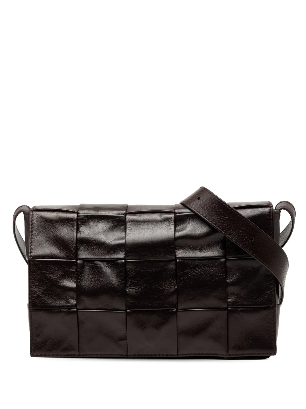 Bottega Veneta Pre-Owned 2012-2026 Paper Calfskin Intrecciato Cassette crossbody bag - Brown