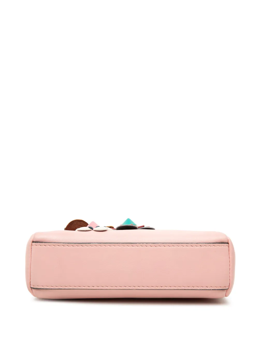 Fendi Pre-owned 2016 Micro Leather Flowerland Peekaboo Satchel in Pink, view 4