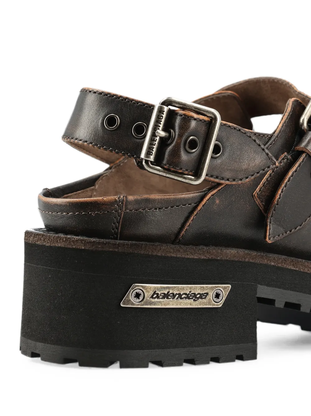 Balenciaga Venom leather mules Bruin