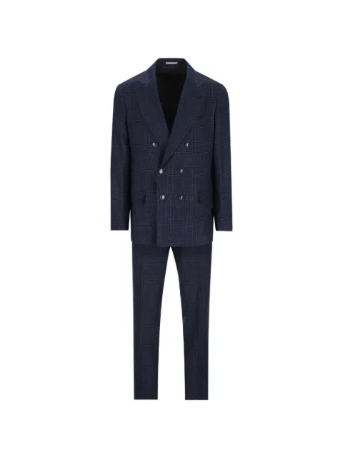 Brunello Cucinelli check double-breasted suit