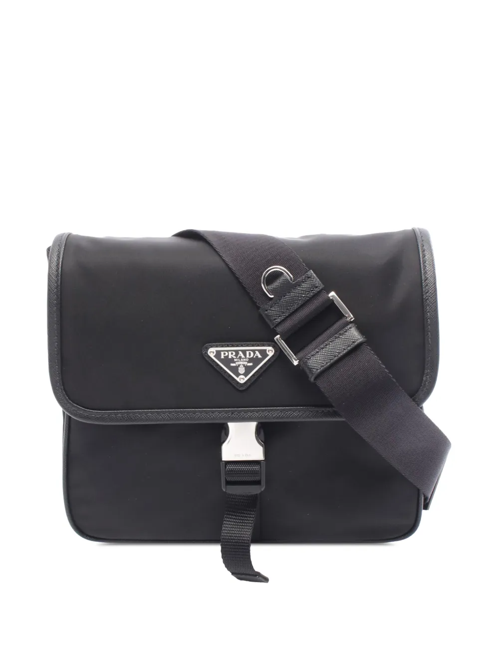 Prada Pre-Owned 2013-2026 Saffiano Trimmed Tessuto Messenger Bag crossbody bag - Schwarz