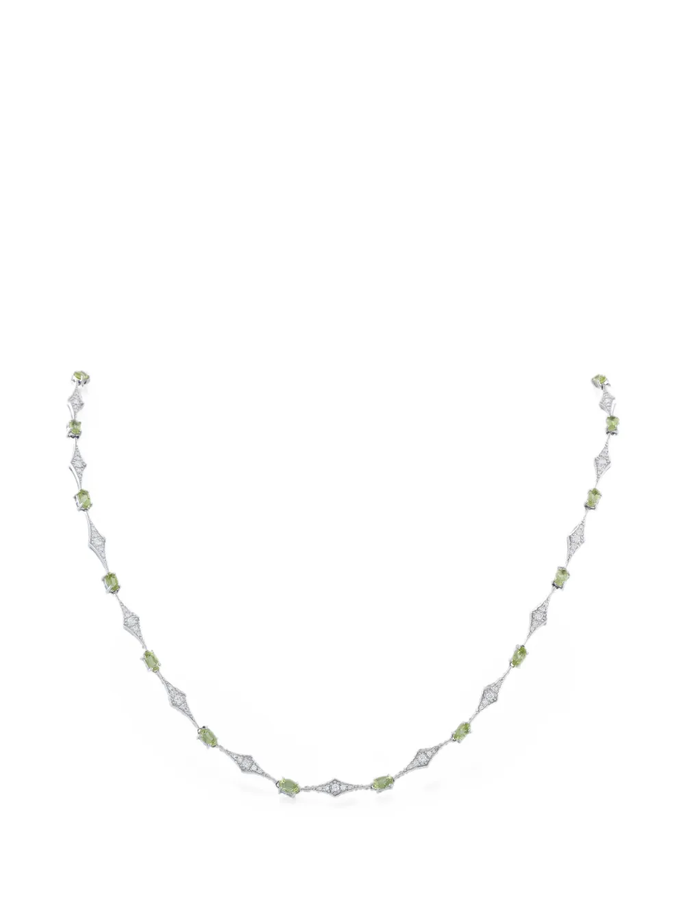 Laura Munder peridot and diamond necklace - Silber