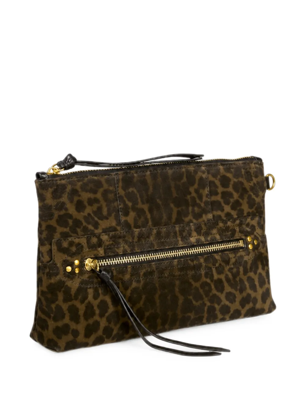 Jérôme Dreyfuss Lucky clutch met luipaard-print Bruin