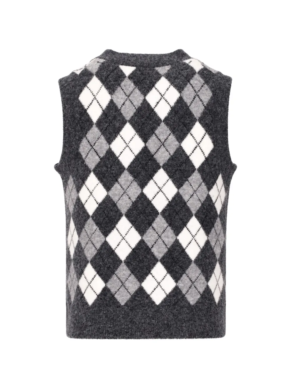P.A.R.O.S.H. Gebreid mouwloos vest met V-hals en argyle-patroon Grijs