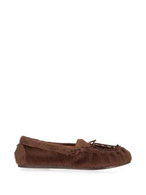P.A.R.O.S.H. calf-hair bow-detail loafers