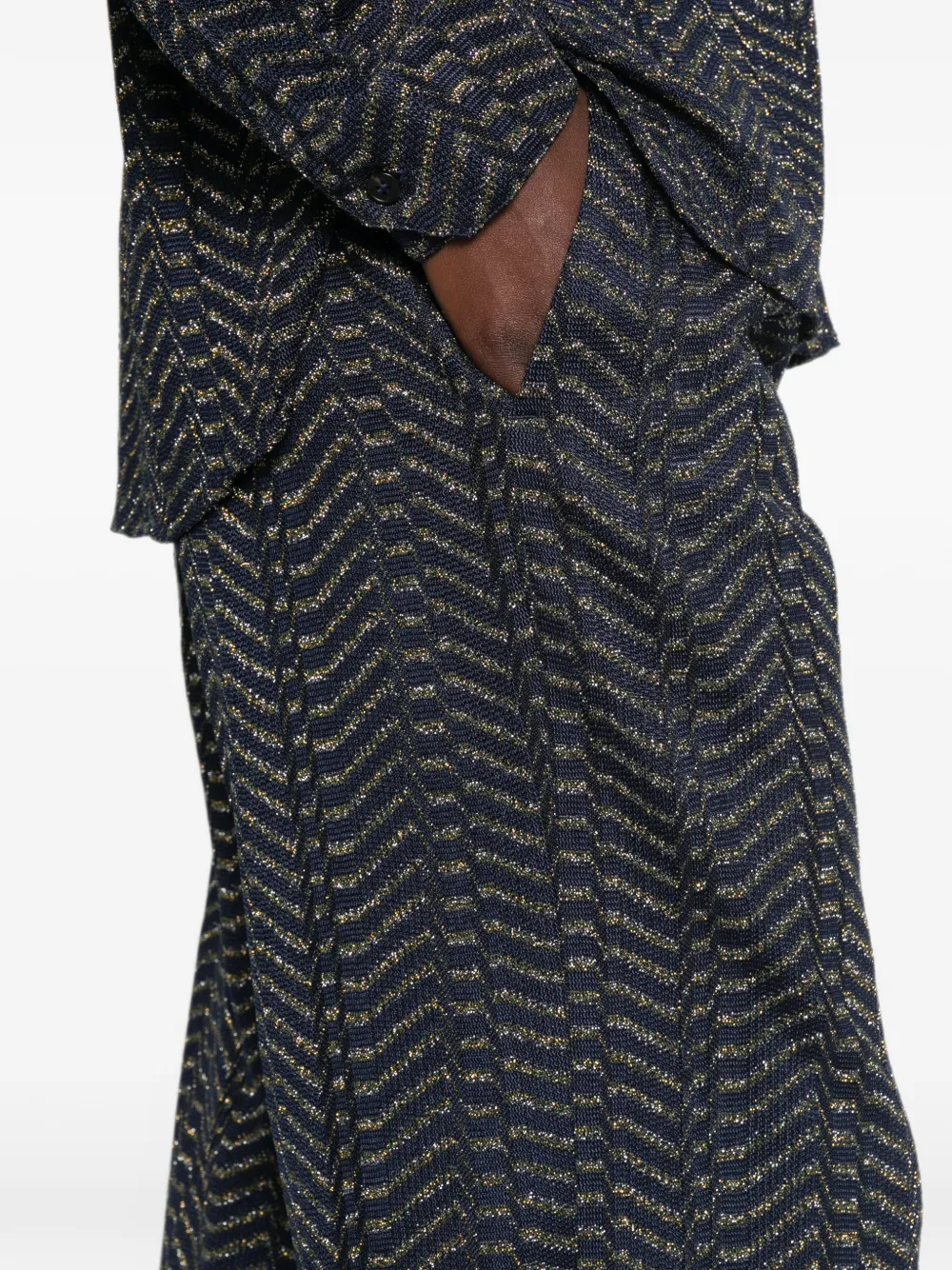Missoni Palazzo broek met zigzagpatroon Blauw