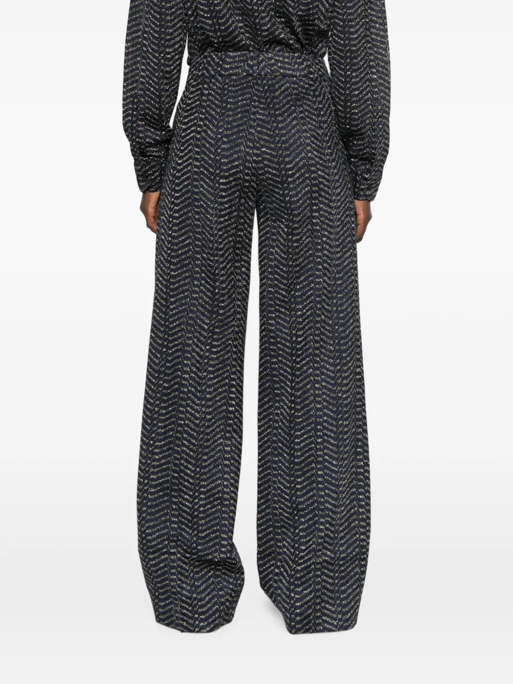 Missoni Palazzo broek met zigzagpatroon Blauw