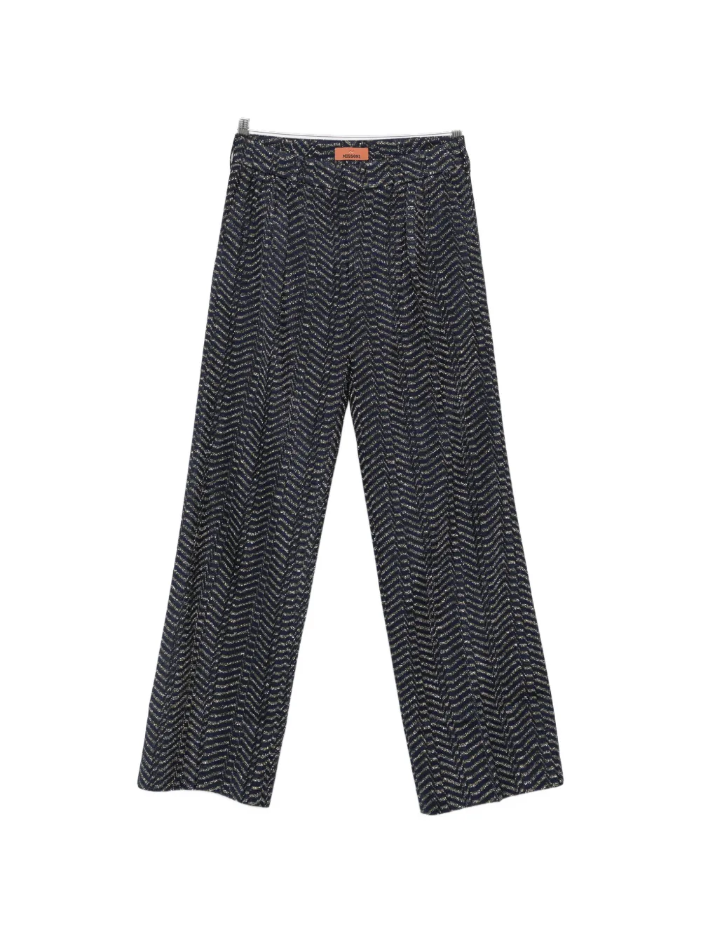 Missoni Zigzag-knit Palazzo Pants In Blau