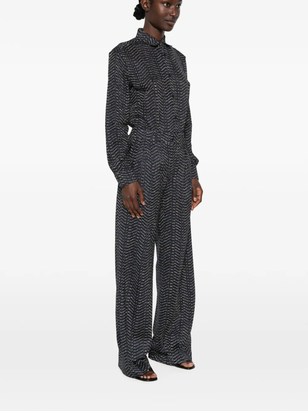 Missoni Palazzo broek met zigzagpatroon Blauw