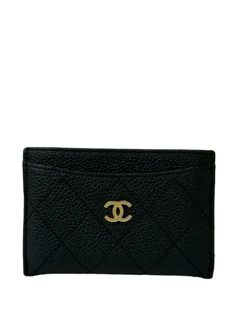 CHANEL Pre-Owned 2012 CC Quilted Caviar Case card holder