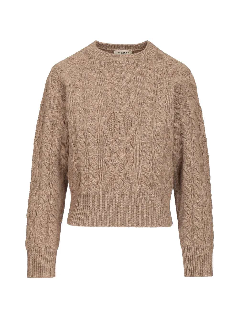 Weekend Max Mara cable-knit crew-neck sweater - Nude