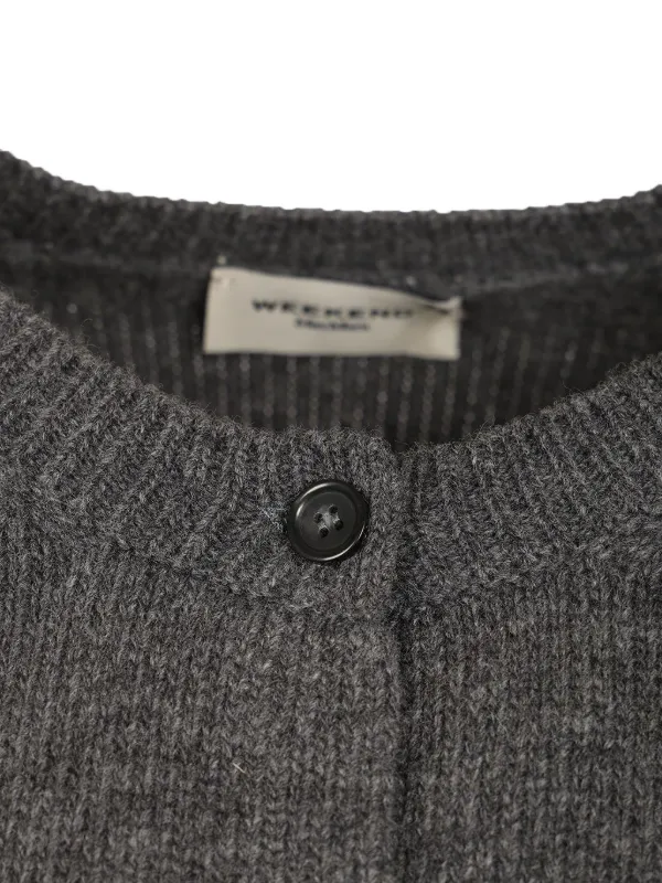 Weekend Max Mara Ombrosa Wool Crewneck Cardigan | Grey | FARFETCH