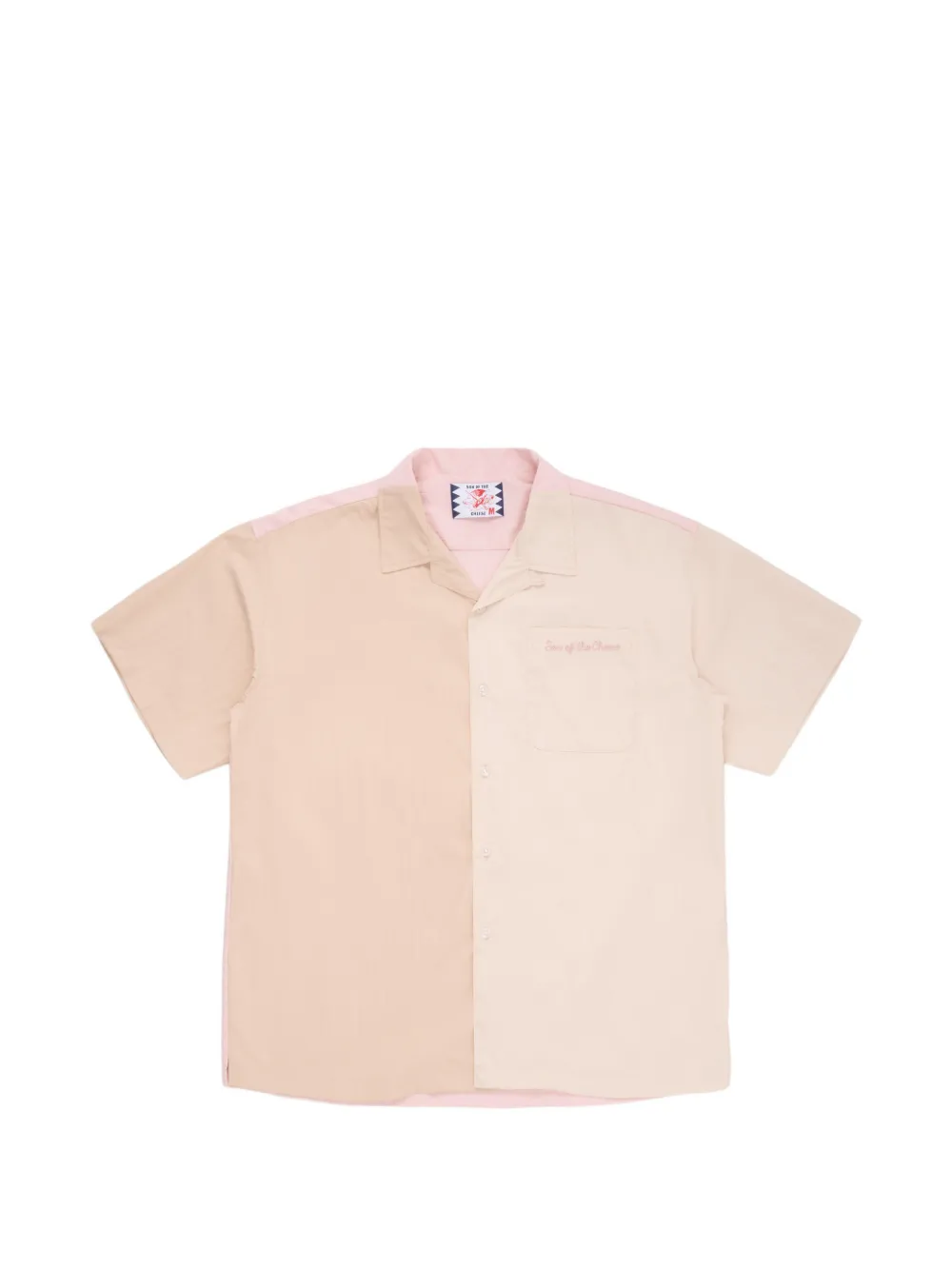 SON OF THE CHEESE colour-block embroidered shirt - Rosa