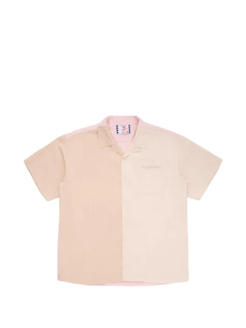 SON OF THE CHEESE colour-block embroidered shirt