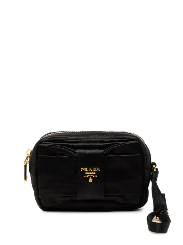 Prada Pre-owned 2013-2026 Raso Fiocco Bow Pouch in Black