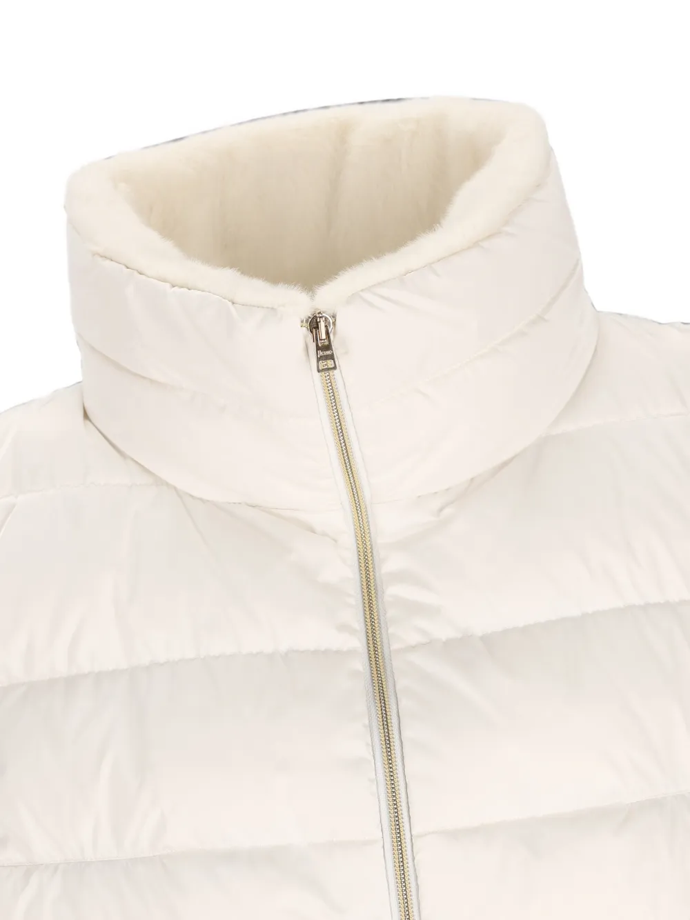 Herno Gewatteerde bodywarmer van imitatiebont Beige
