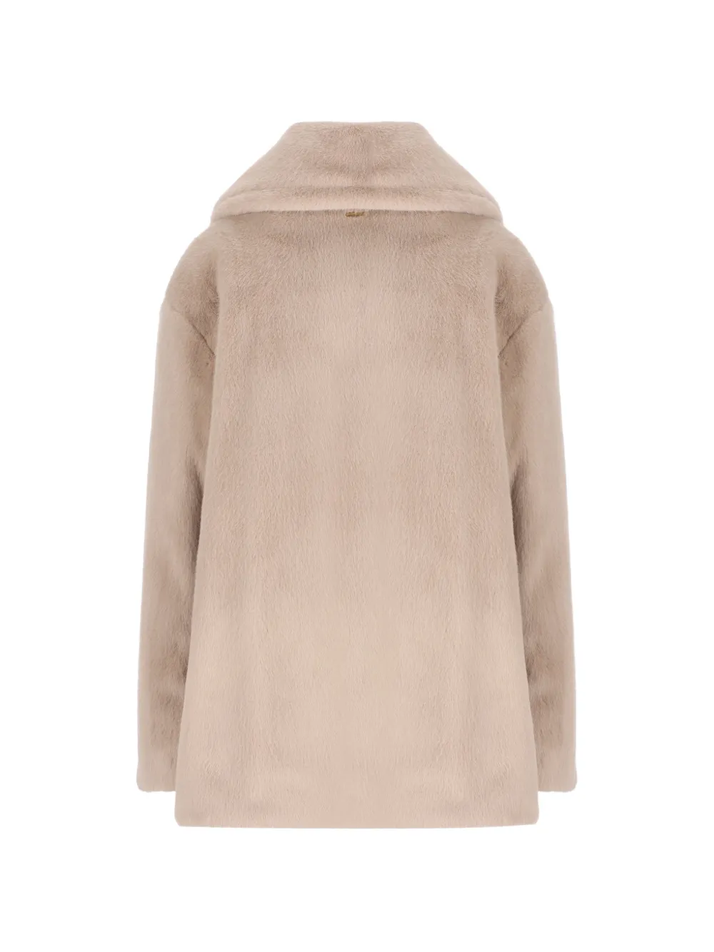 Herno Kids button-fastening single-breasted faux-fur coat Beige