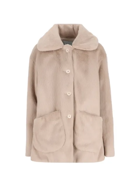 Herno Kids button-fastening single-breasted faux-fur coat