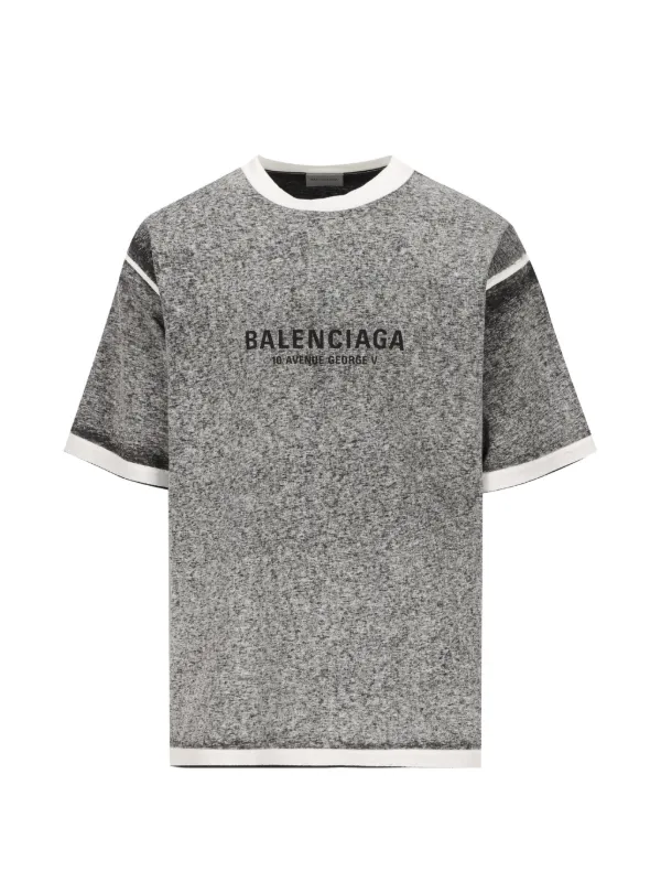 Balenciaga logo-print Heathered T-shirt | Grey | FARFETCH