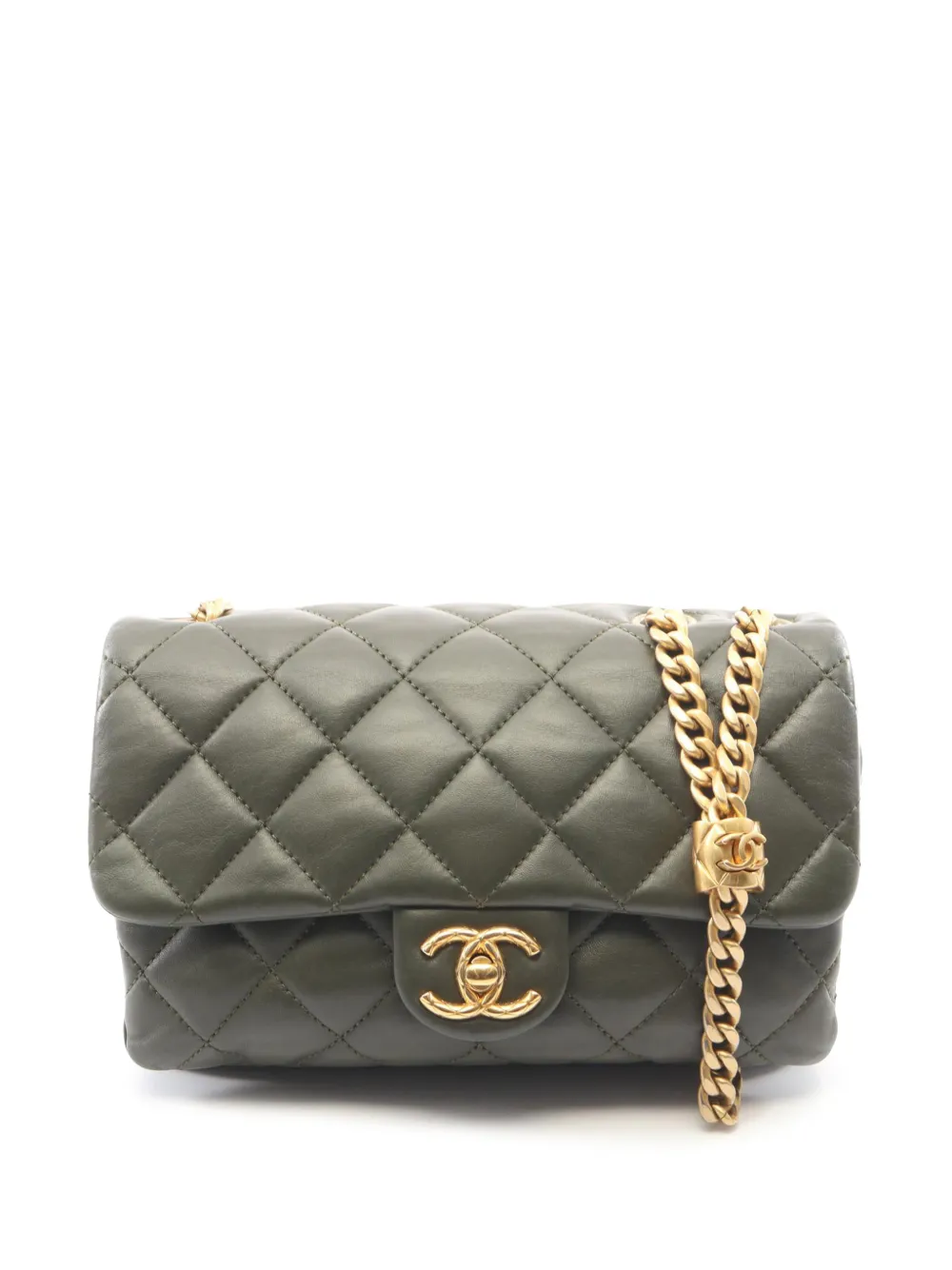 CHANEL Pre-Owned 2021-2026 Small Quilted Lambskin Pillow Crush Flap crossbody bag - Brown