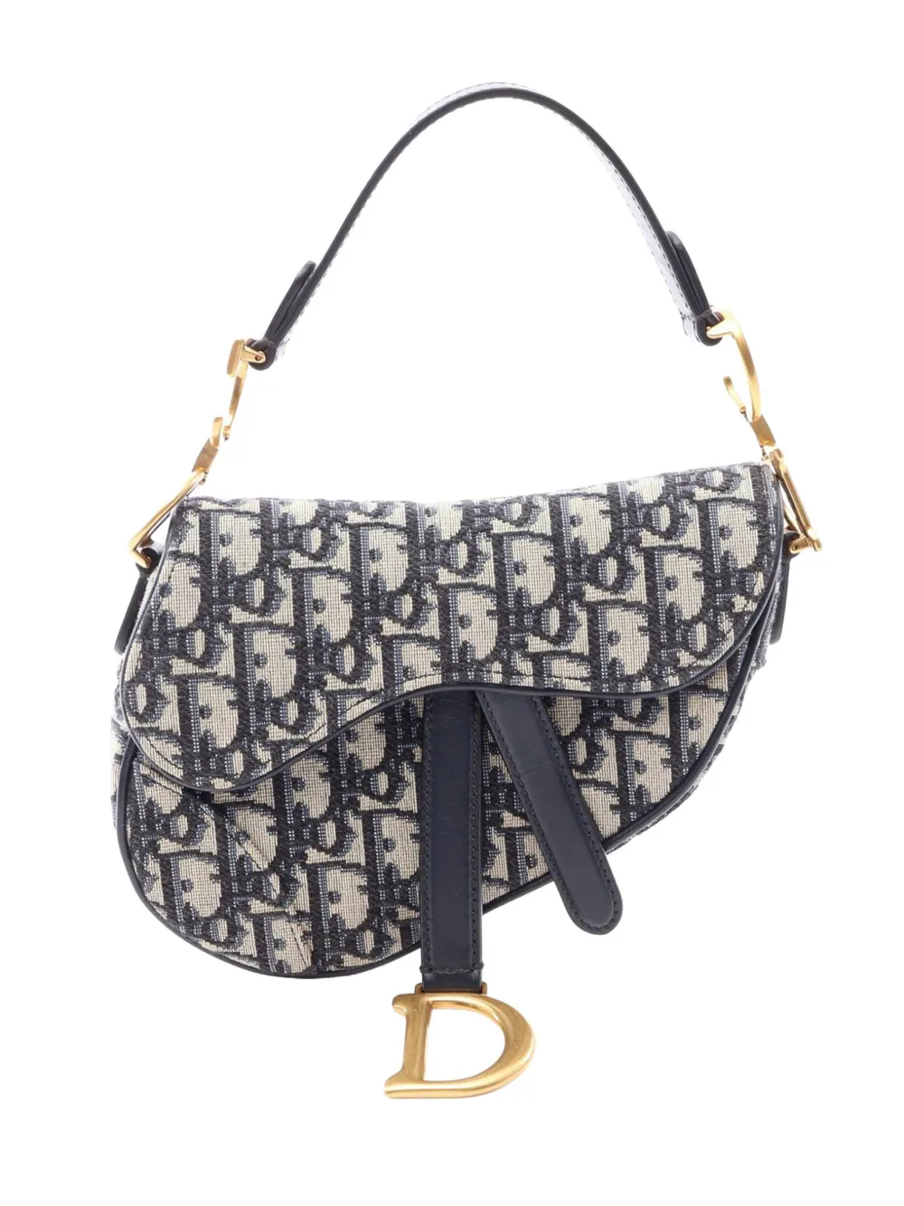 Christian Dior Pre-Owned 2000 Mini Oblique Canvas Saddle Bag satchel - Blau