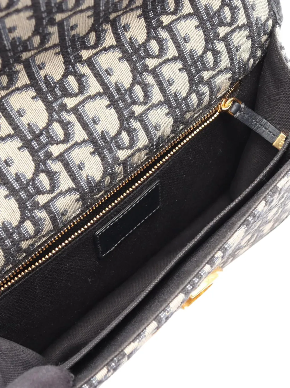 Dior Pre-owned 2019 Oblique Canvas 30 Montaigne Flap Crossbody Bag in Blue, view 4