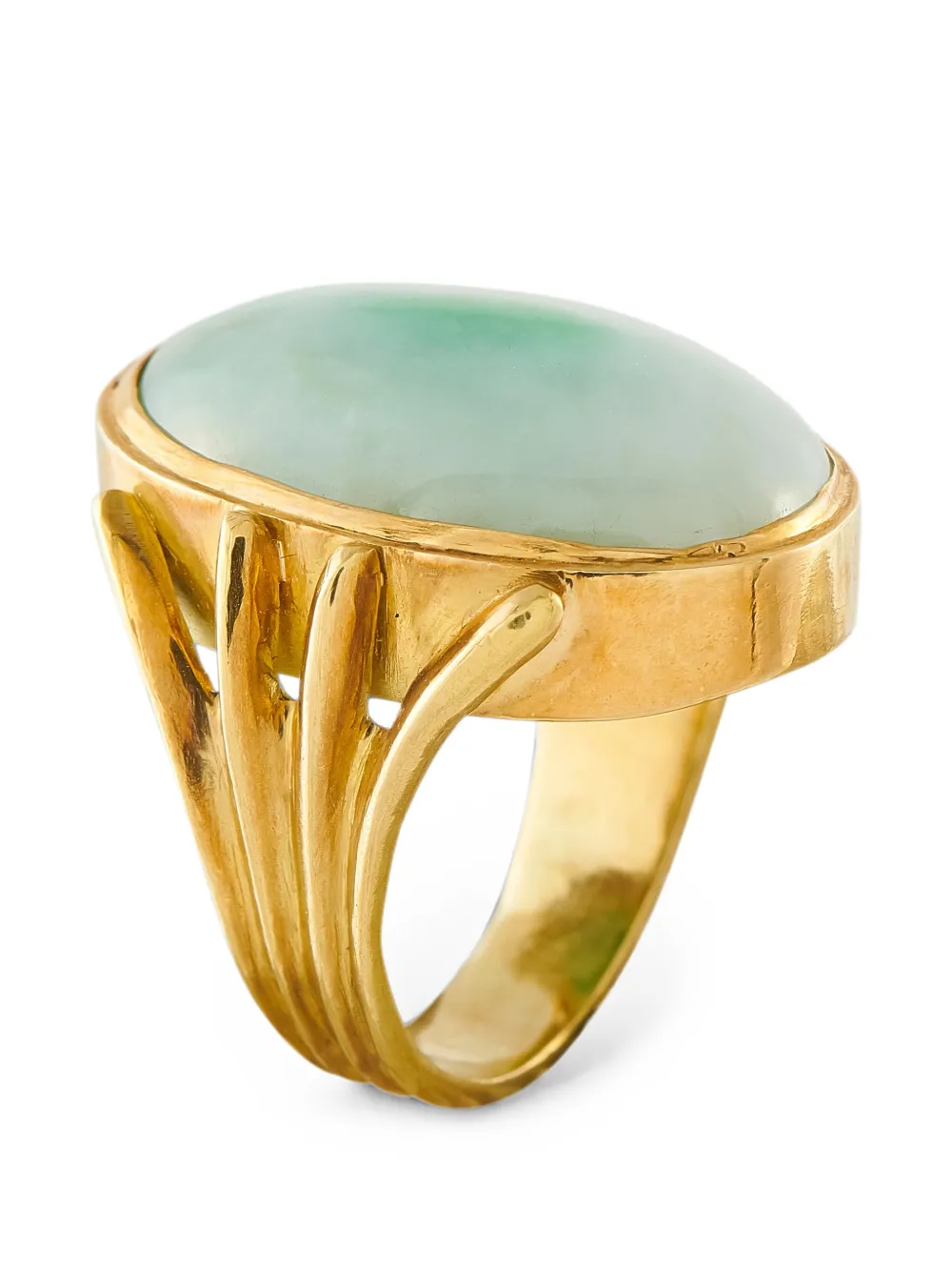 LB Exclusive oval-shape jade ring - Gold